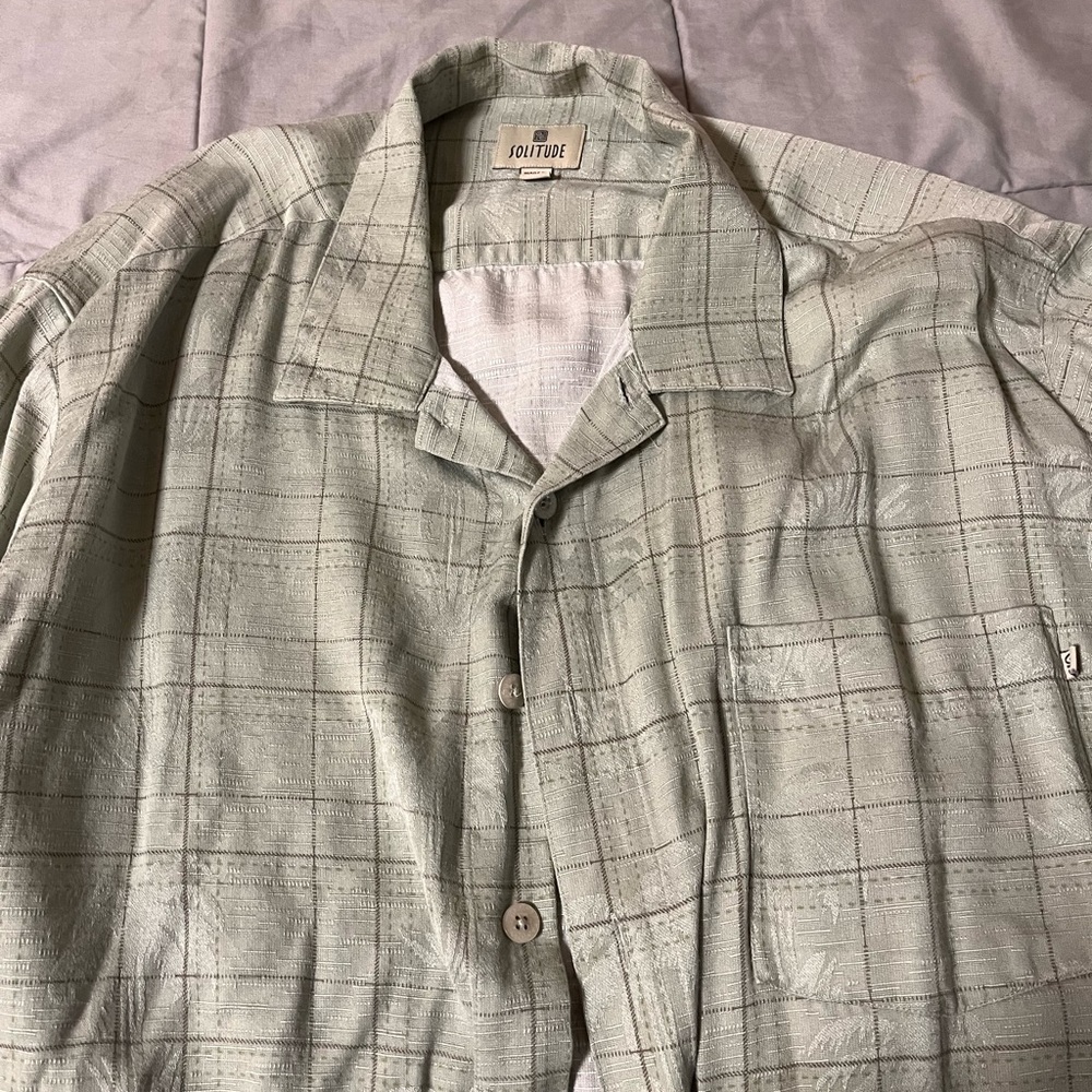Light Green Checkered Button Up